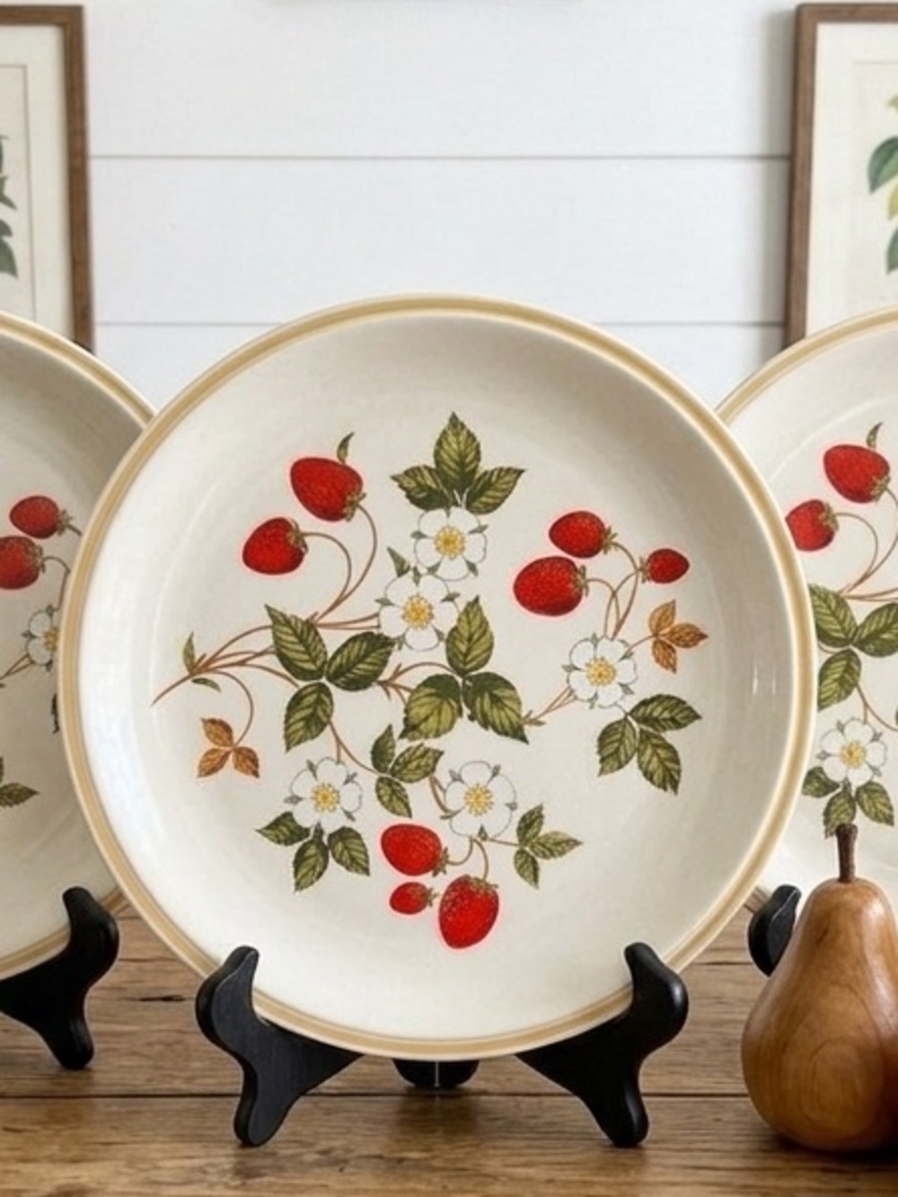 Vintage 70s Sheffield Strawberries 'N Cream Stoneware 10.5 Inch Dinner Plate 308 - Picture 11 of 13